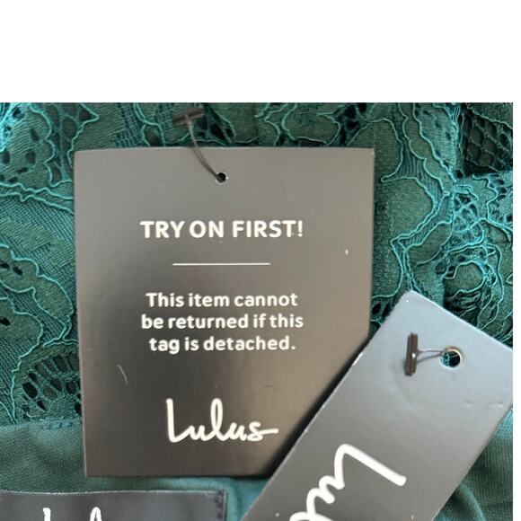 New ~ LULU'S ~ Cascading Dreams Emerald Green Lace Maxi Dress XL  LULU'S - Picture 8 of 9